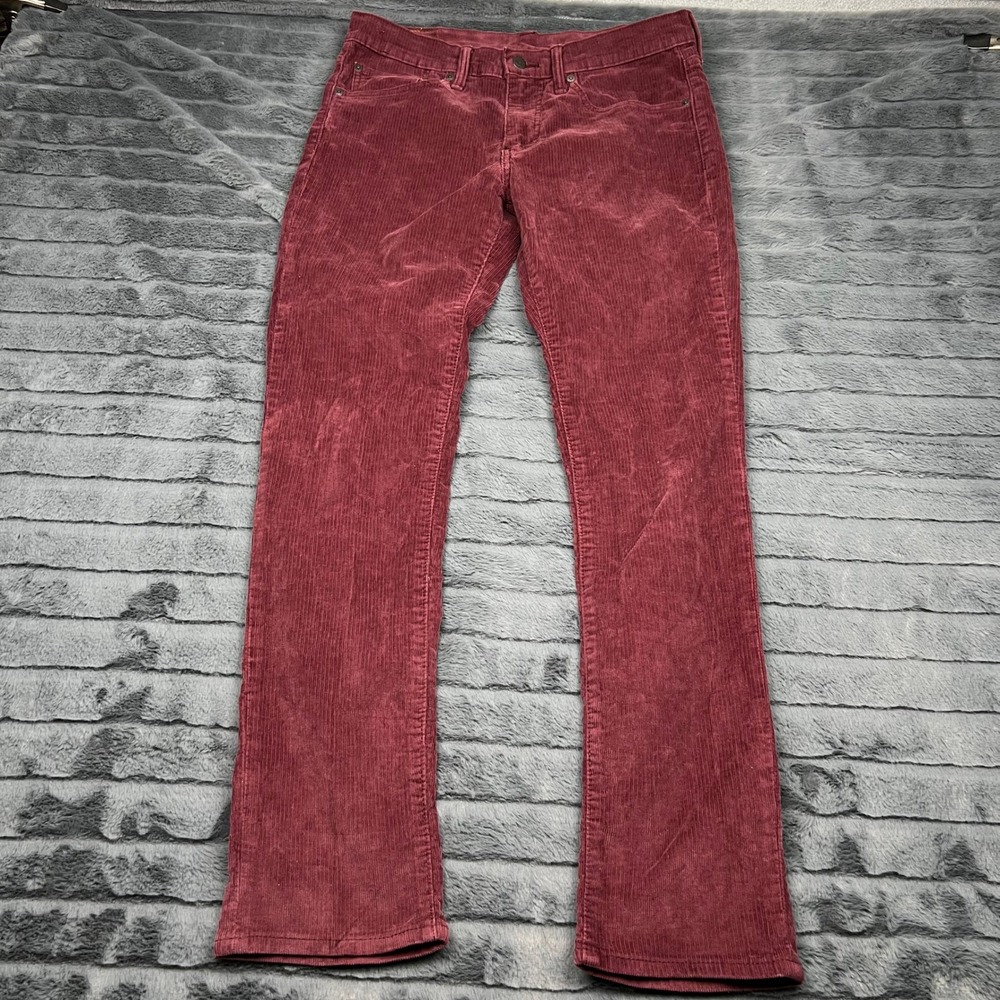 Levis 511 Slim Fit Corduroy Pants Mens 32x32 Burgundy Maroon 04511-1874